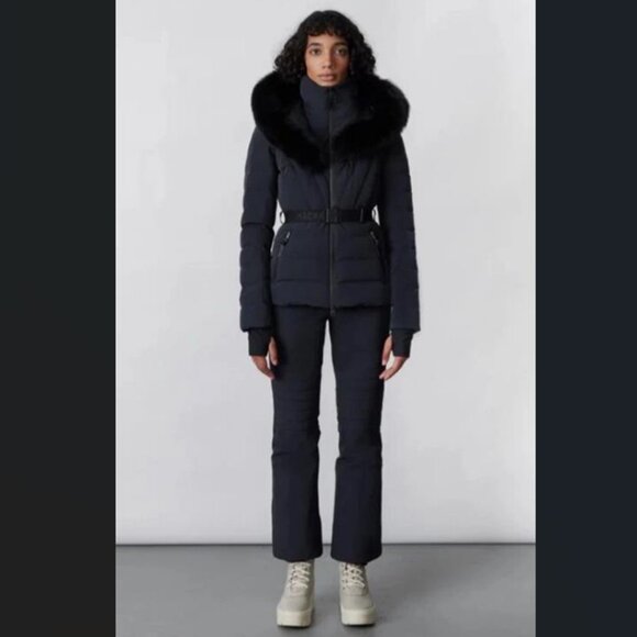 Navy Mackage Ski Snowboard Jacket & Pant Set Winter Parka Pants New - Picture 1 of 11